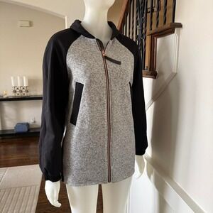 lululemon Gray Zip Jacket | Black Raglan Sleeves